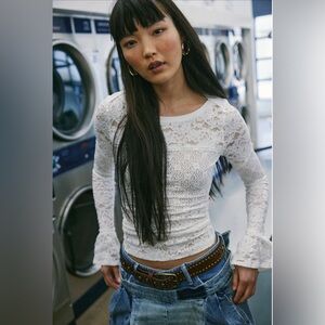 Layering lace long sleeve NWOT Dutch cocoa